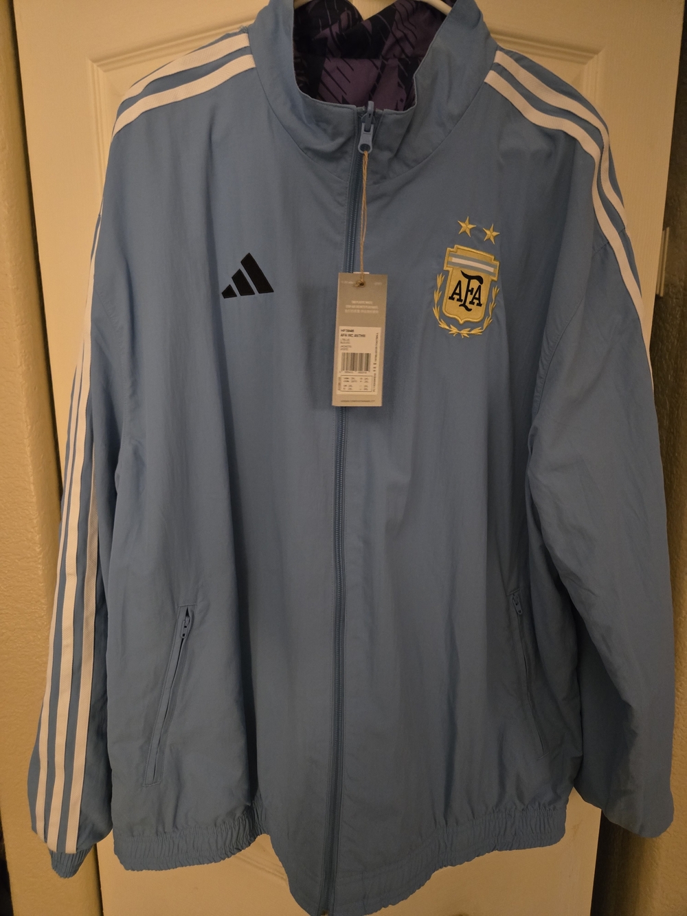 Adidas Argentina Light Blue Track Jacket - AFA Crest
